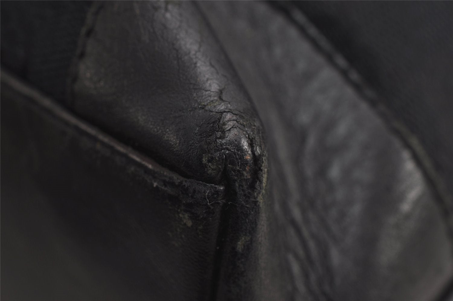 Authentic GUCCI Vintage Hand Tote Bag GG Canvas Leather 0021119 Black 7703J