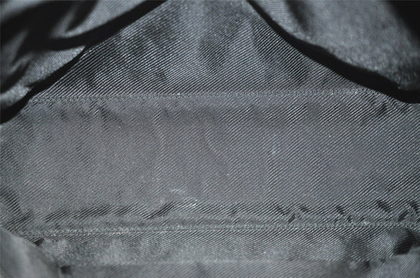 Authentic GUCCI Vintage Hand Tote Bag GG Canvas Leather 0021119 Black 7703J