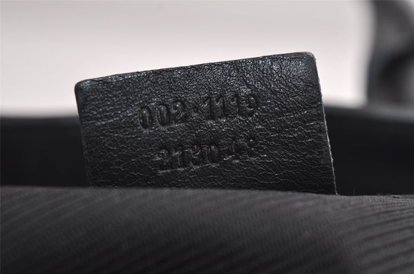 Authentic GUCCI Vintage Hand Tote Bag GG Canvas Leather 0021119 Black 7703J