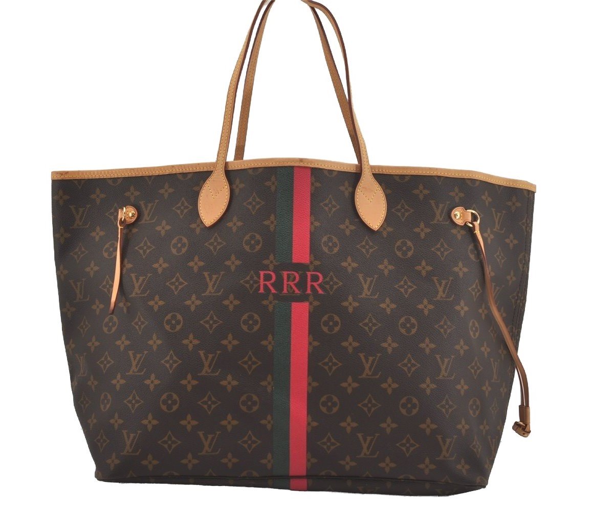 Authentic Louis Vuitton Mon Monogram Neverfull GM Shoulder Tote Bag LV 7704I