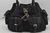 Authentic Christian Dior Trotter Lovely Hand Bag Purse Nylon Leather Black 7704J