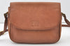 Authentic Burberrys Vintage Leather Shoulder Cross Body Bag Purse Brown 7705J