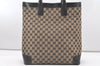 Authentic GUCCI Vintage Hand Tote Bag GG Canvas Leather 0021121 Black 7707J
