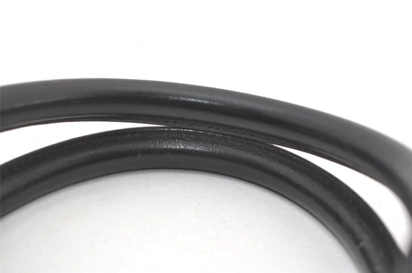 Authentic GUCCI Vintage Hand Tote Bag GG Canvas Leather 0021121 Black 7707J