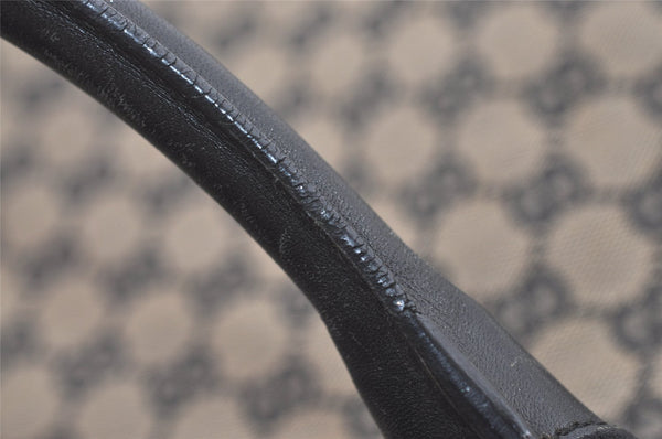 Authentic GUCCI Vintage Hand Tote Bag GG Canvas Leather 0021121 Black 7707J