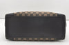Authentic GUCCI Vintage Hand Tote Bag GG Canvas Leather 0021121 Black 7707J