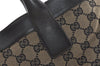Authentic GUCCI Vintage Hand Tote Bag GG Canvas Leather 0021121 Black 7707J