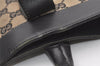 Authentic GUCCI Vintage Hand Tote Bag GG Canvas Leather 0021121 Black 7707J
