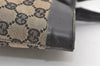 Authentic GUCCI Vintage Hand Tote Bag GG Canvas Leather 0021121 Black 7707J