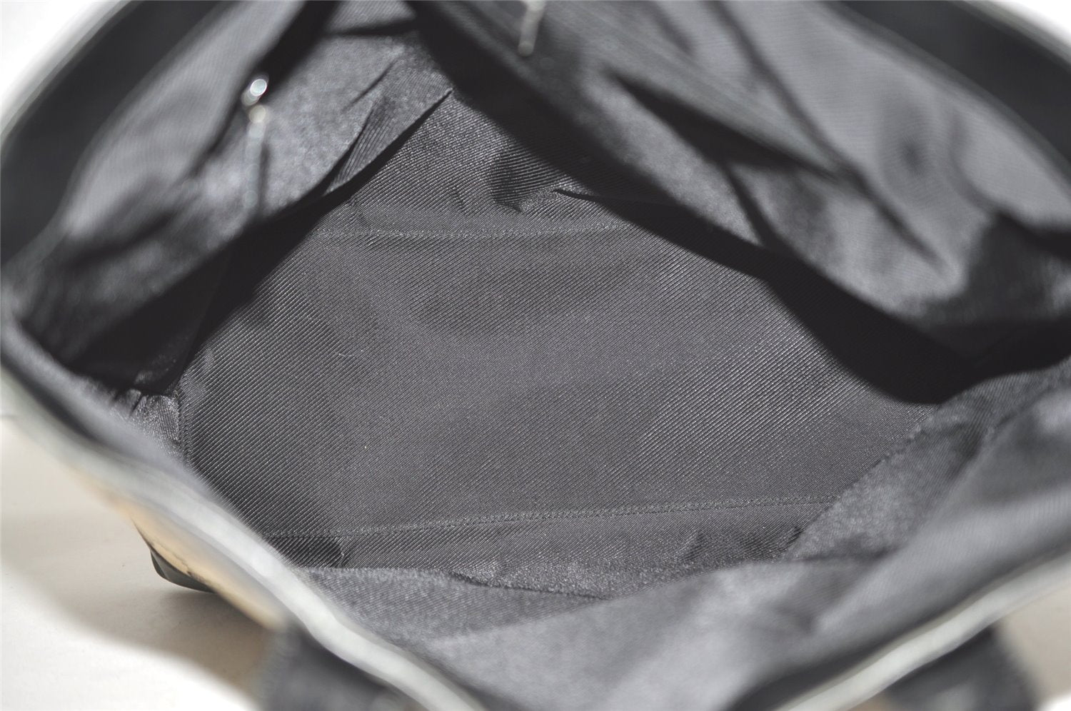 Authentic GUCCI Vintage Hand Tote Bag GG Canvas Leather 0021121 Black 7707J