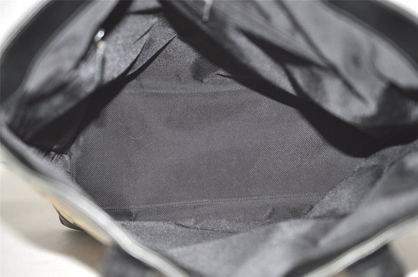 Authentic GUCCI Vintage Hand Tote Bag GG Canvas Leather 0021121 Black 7707J