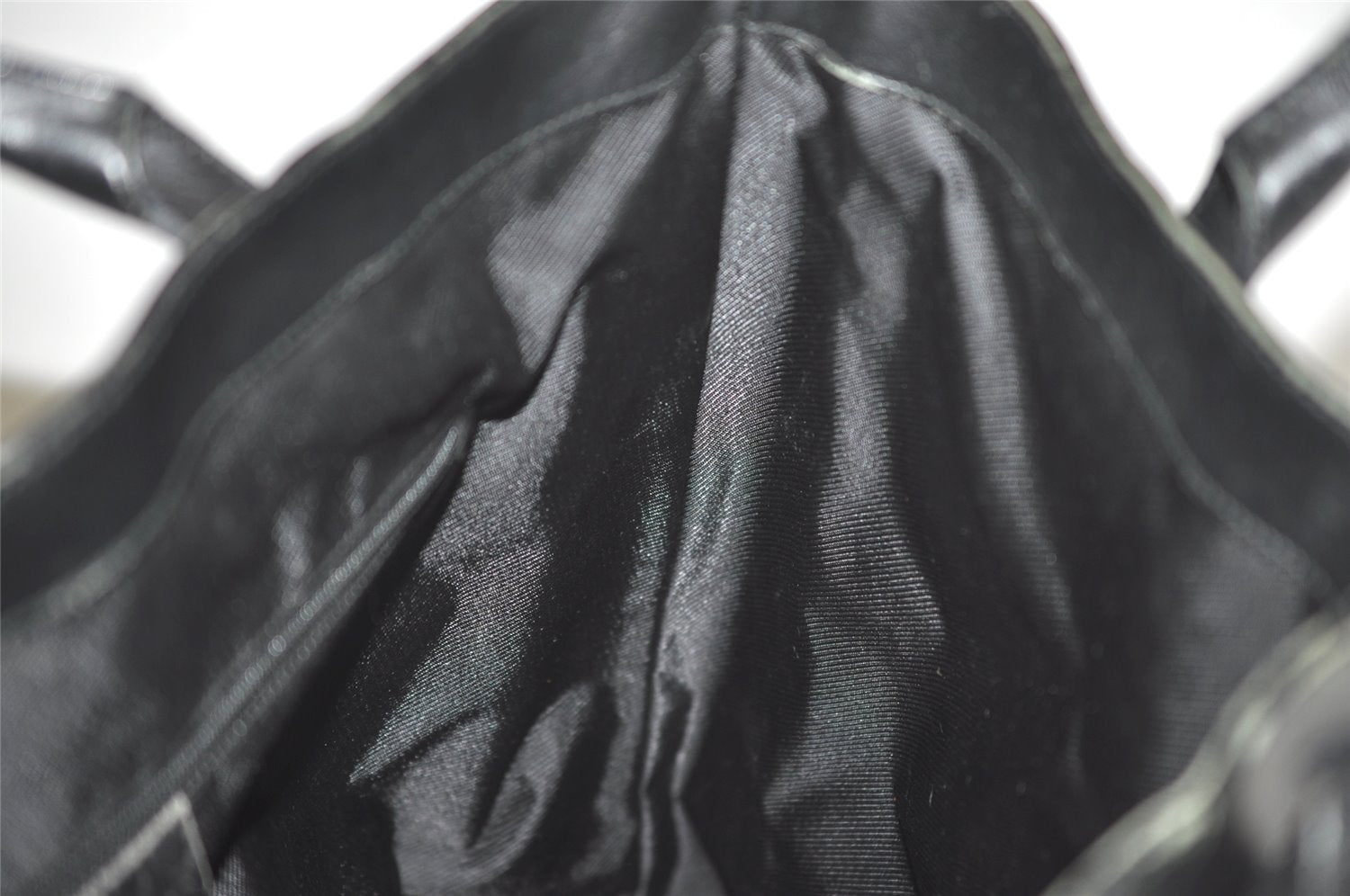 Authentic GUCCI Vintage Hand Tote Bag GG Canvas Leather 0021121 Black 7707J