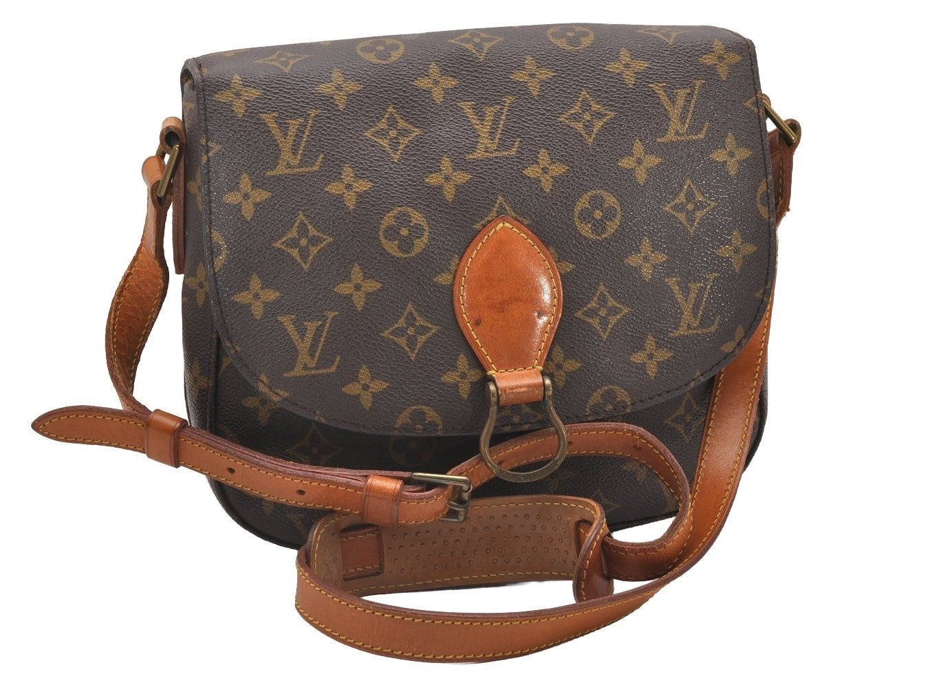 Authentic Louis Vuitton Monogram Saint Cloud GM M51242 Shoulder Cross Bag 7710I