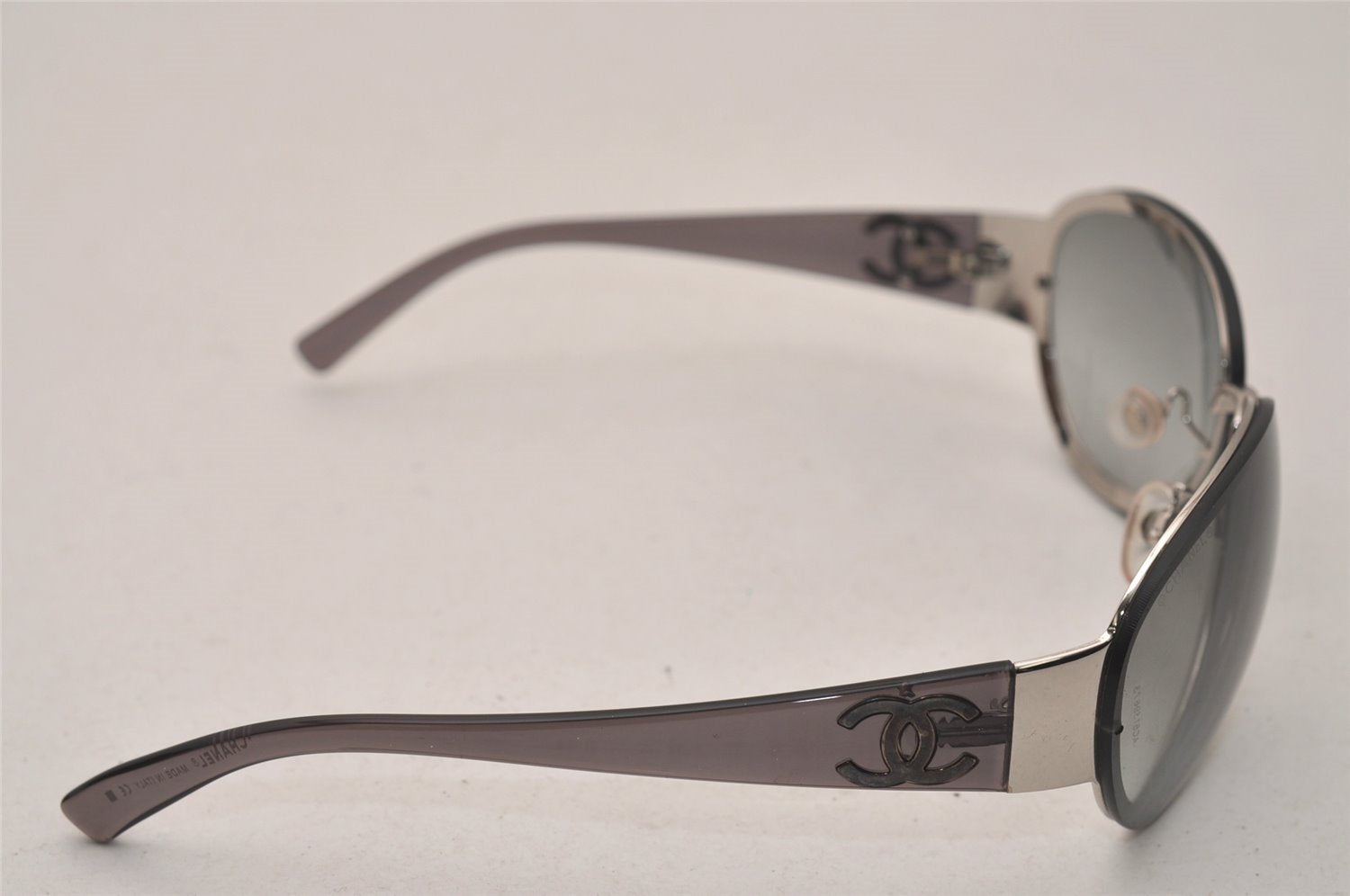 Authentic CHANEL Sunglasses CC Logos CoCo Mark Plastic 4129 Gray 7710J