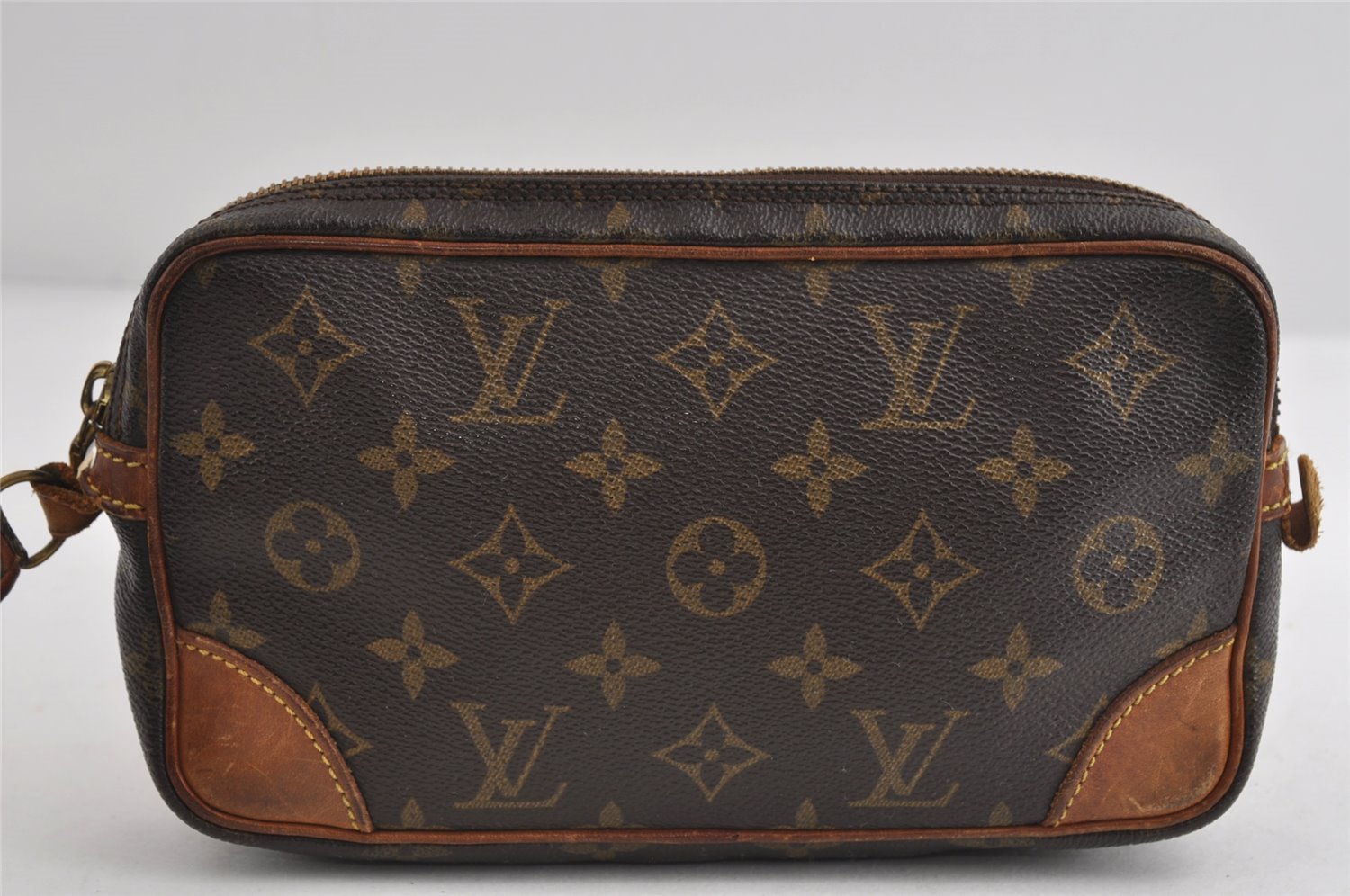 Auth Louis Vuitton Monogram Marly Dragonne PM Clutch Hand Bag Old Model LV 7712I