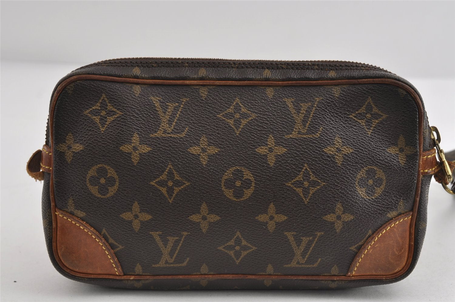 Auth Louis Vuitton Monogram Marly Dragonne PM Clutch Hand Bag Old Model LV 7712I