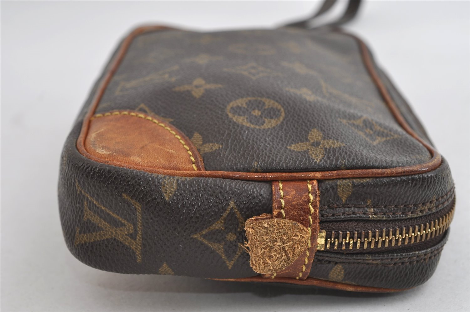 Auth Louis Vuitton Monogram Marly Dragonne PM Clutch Hand Bag Old Model LV 7712I