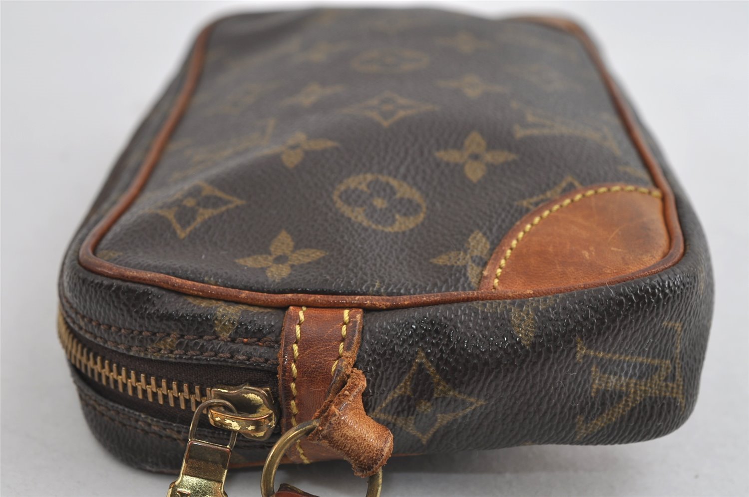 Auth Louis Vuitton Monogram Marly Dragonne PM Clutch Hand Bag Old Model LV 7712I
