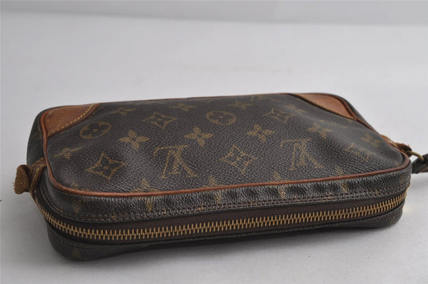 Auth Louis Vuitton Monogram Marly Dragonne PM Clutch Hand Bag Old Model LV 7712I