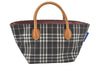 Authentic BURBERRY BLUE LABEL Check Tote Hand Bag Nylon Leather Brown 7713J