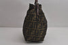 Authentic FENDI Vintage Zucca Shoulder Hand Bag Purse Nylon Leather Brown 7714J