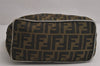 Authentic FENDI Vintage Zucca Shoulder Hand Bag Purse Nylon Leather Brown 7714J