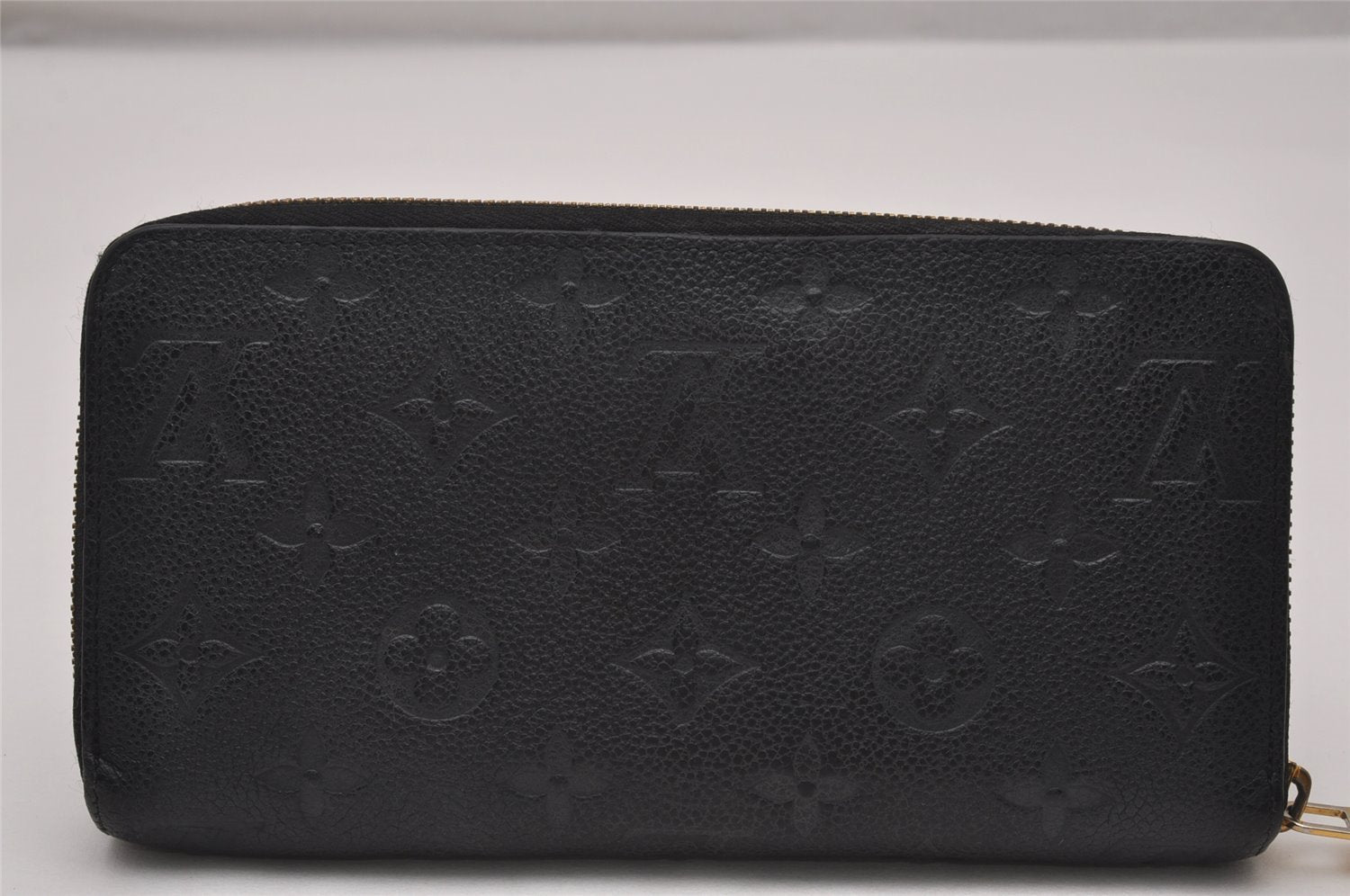 Authentic Louis Vuitton Monogram Empreinte Zippy Wallet Black M61864 LV 7715I