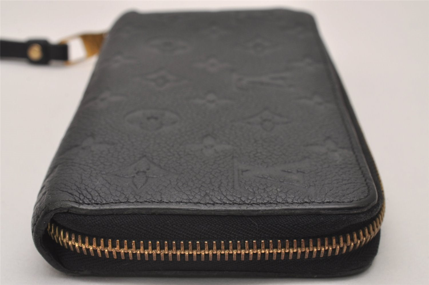 Authentic Louis Vuitton Monogram Empreinte Zippy Wallet Black M61864 LV 7715I