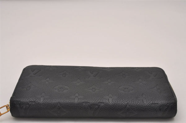 Authentic Louis Vuitton Monogram Empreinte Zippy Wallet Black M61864 LV 7715I