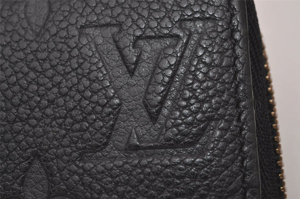 Authentic Louis Vuitton Monogram Empreinte Zippy Wallet Black M61864 LV 7715I