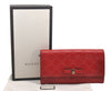 Authentic GUCCI Guccissima GG Leather Long Wallet Purse 388679 Red Box 7717I