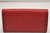 Authentic GUCCI Guccissima GG Leather Long Wallet Purse 388679 Red Box 7717I