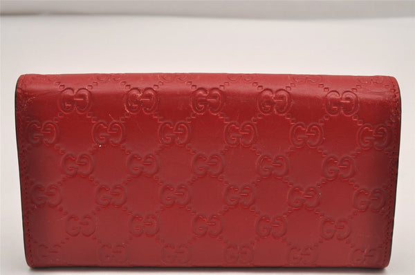 Authentic GUCCI Guccissima GG Leather Long Wallet Purse 388679 Red Box 7717I