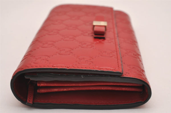 Authentic GUCCI Guccissima GG Leather Long Wallet Purse 388679 Red Box 7717I