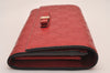 Authentic GUCCI Guccissima GG Leather Long Wallet Purse 388679 Red Box 7717I