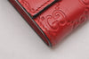 Authentic GUCCI Guccissima GG Leather Long Wallet Purse 388679 Red Box 7717I