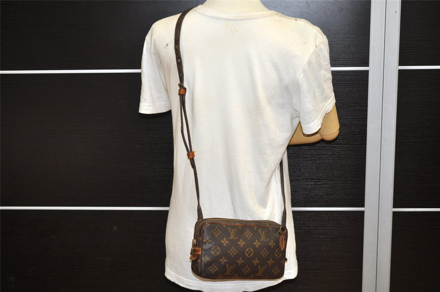 Auth Louis Vuitton Monogram Marly Bandouliere Shoulder Cross Bag M51828 LV 7718K