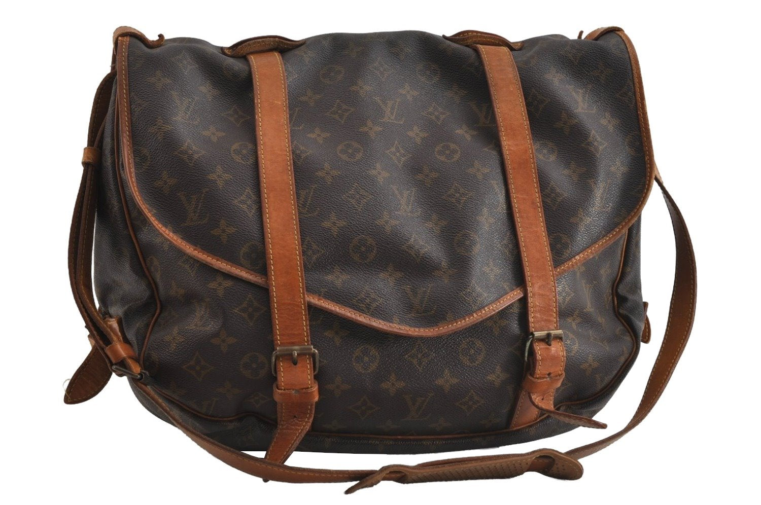 Authentic Louis Vuitton Monogram Saumur 43 Shoulder Cross Bag M42252 LV 7719I