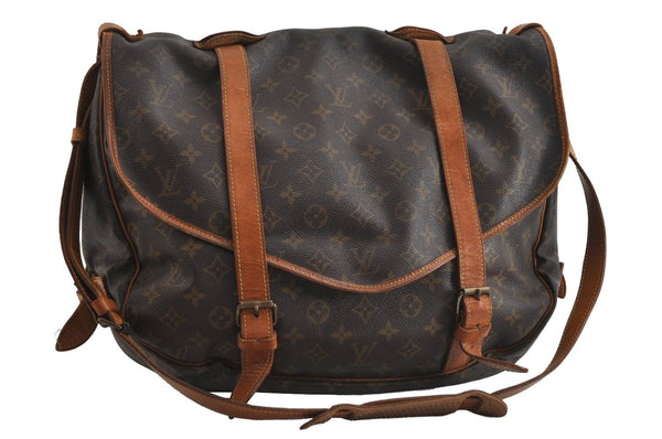 Authentic Louis Vuitton Monogram Saumur 43 Shoulder Cross Bag M42252 LV 7719I