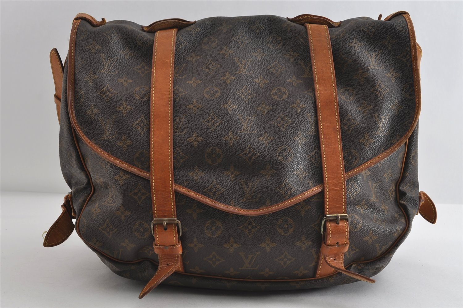 Authentic Louis Vuitton Monogram Saumur 43 Shoulder Cross Bag M42252 LV 7719I