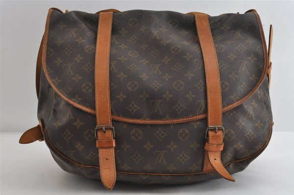 Authentic Louis Vuitton Monogram Saumur 43 Shoulder Cross Bag M42252 LV 7719I
