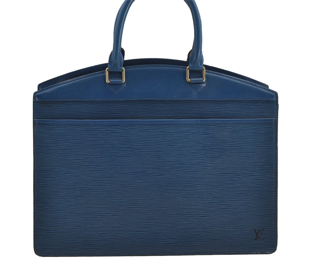 Authentic Louis Vuitton Epi Riviera Hand Bag Blue M48185 LV Junk 7720I