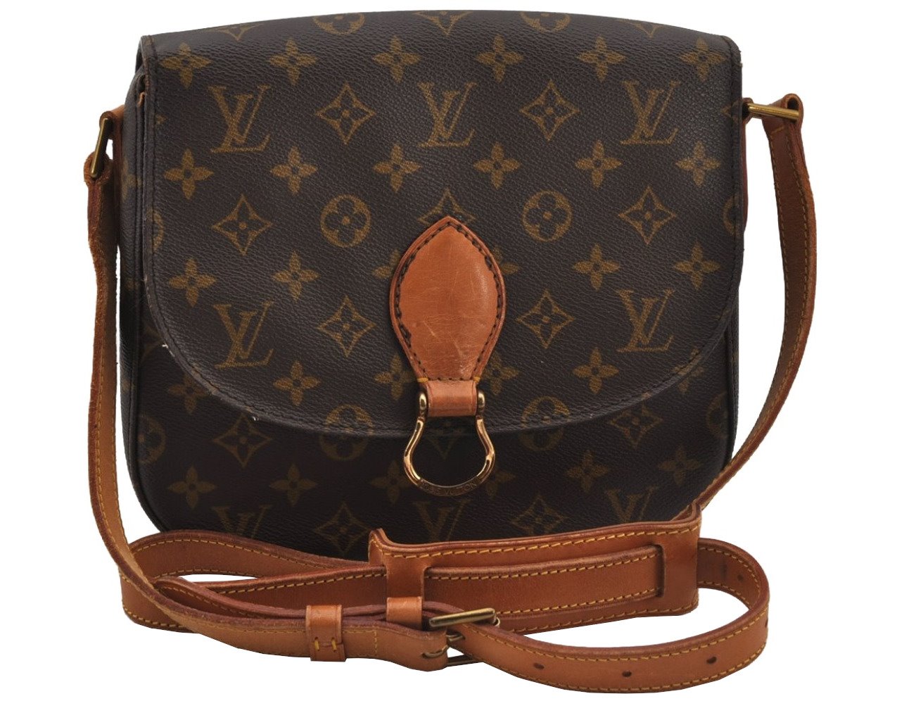 Authentic Louis Vuitton Monogram Saint Cloud GM M51242 Shoulder Cross Bag 7720J