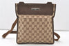 Authentic GUCCI Shoulder Cross Body Bag GG Canvas Leather 27639 Brown 7721J