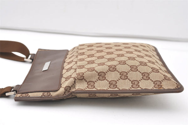 Authentic GUCCI Shoulder Cross Body Bag GG Canvas Leather 27639 Brown 7721J