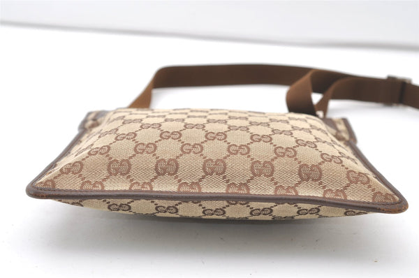 Authentic GUCCI Shoulder Cross Body Bag GG Canvas Leather 27639 Brown 7721J