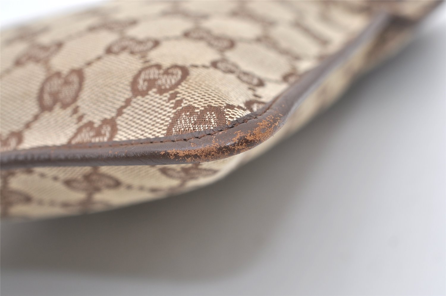 Authentic GUCCI Shoulder Cross Body Bag GG Canvas Leather 27639 Brown 7721J