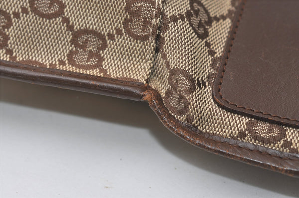Authentic GUCCI Shoulder Cross Body Bag GG Canvas Leather 27639 Brown 7721J