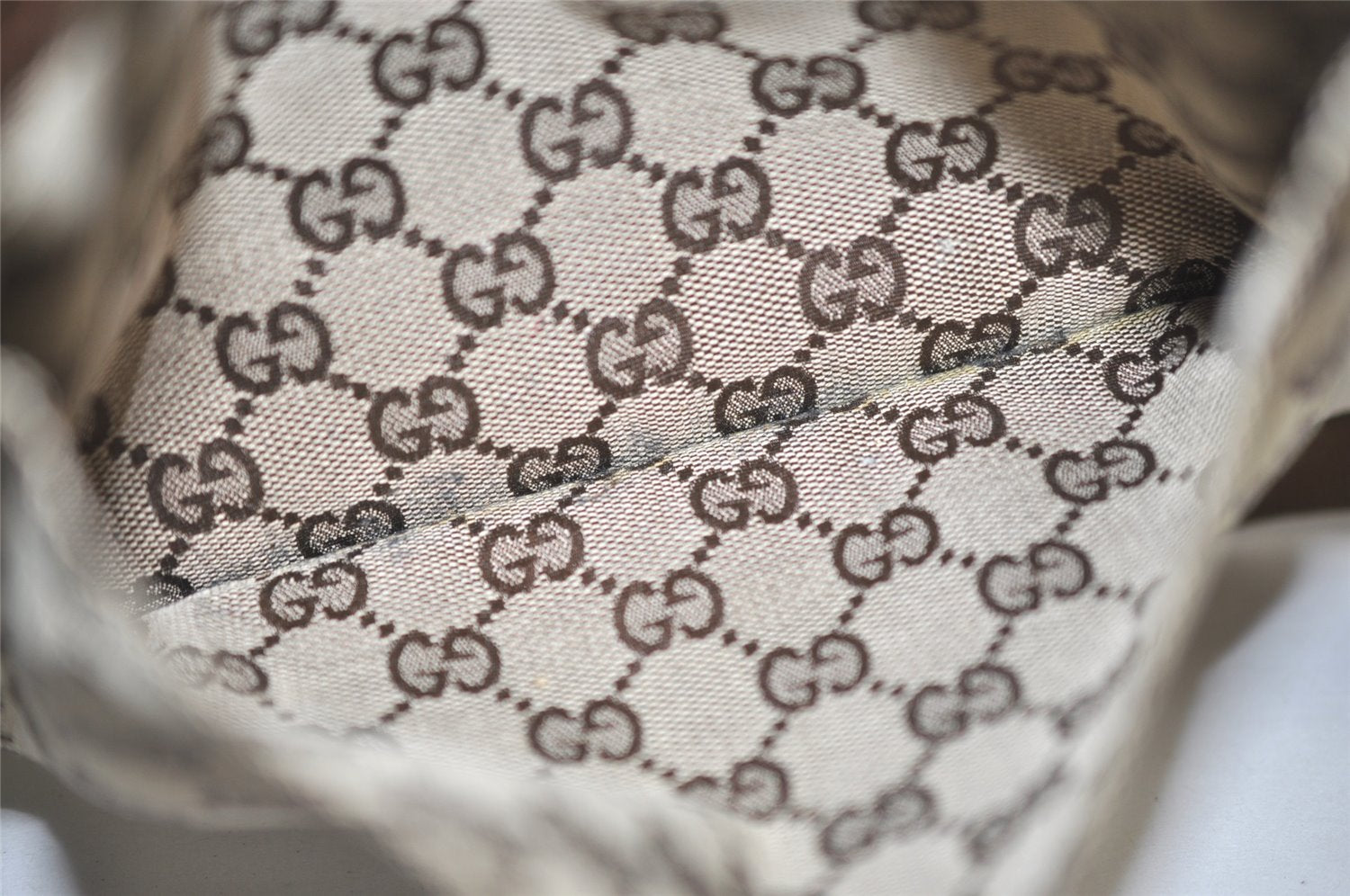 Authentic GUCCI Shoulder Cross Body Bag GG Canvas Leather 27639 Brown 7721J