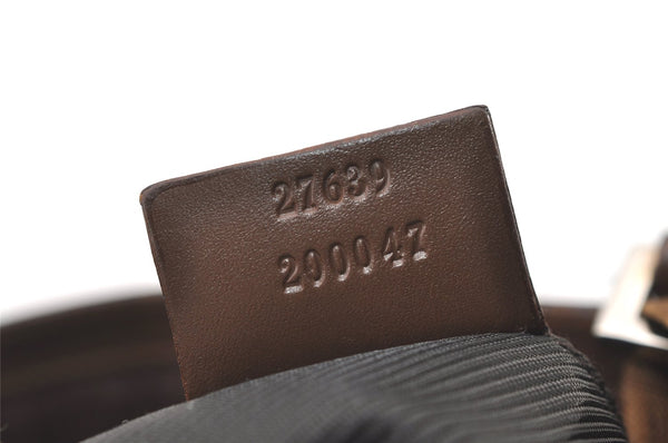 Authentic GUCCI Shoulder Cross Body Bag GG Canvas Leather 27639 Brown 7721J